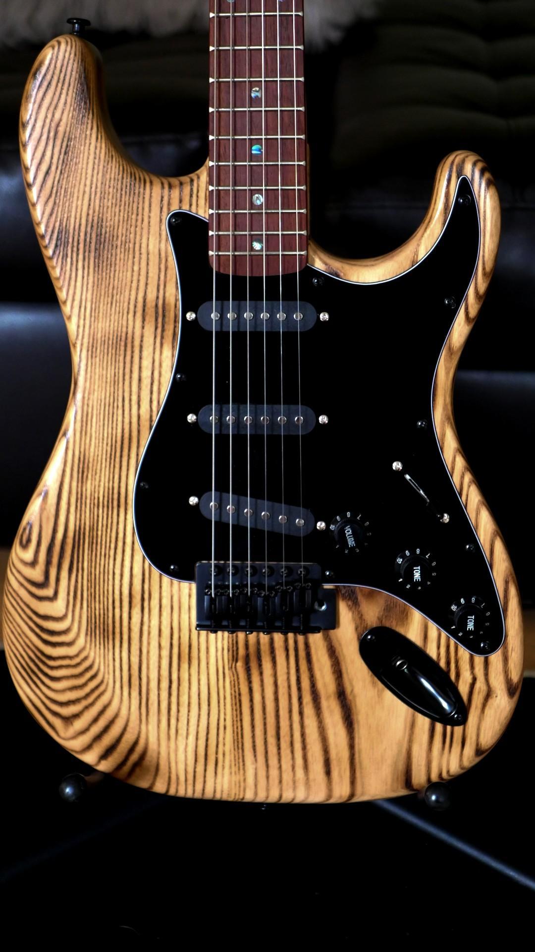 Christopher B. S-style Ash guitar build - detail shot